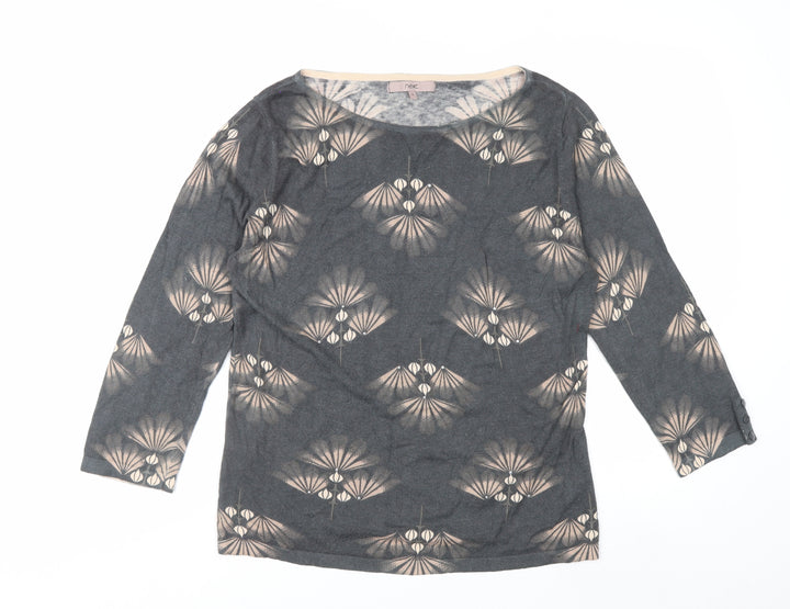 Next Women’s Grey Geometric Print Pullover Jumper Size 14