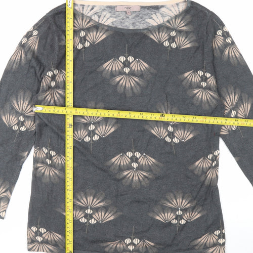 Next Women’s Grey Geometric Print Pullover Jumper Size 14
