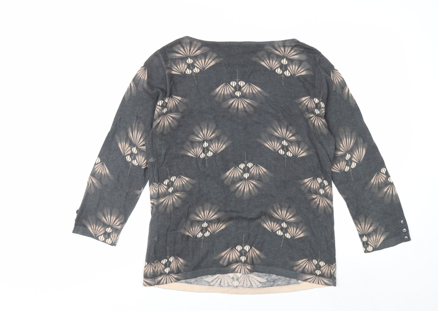 Next Women’s Grey Geometric Print Pullover Jumper Size 14