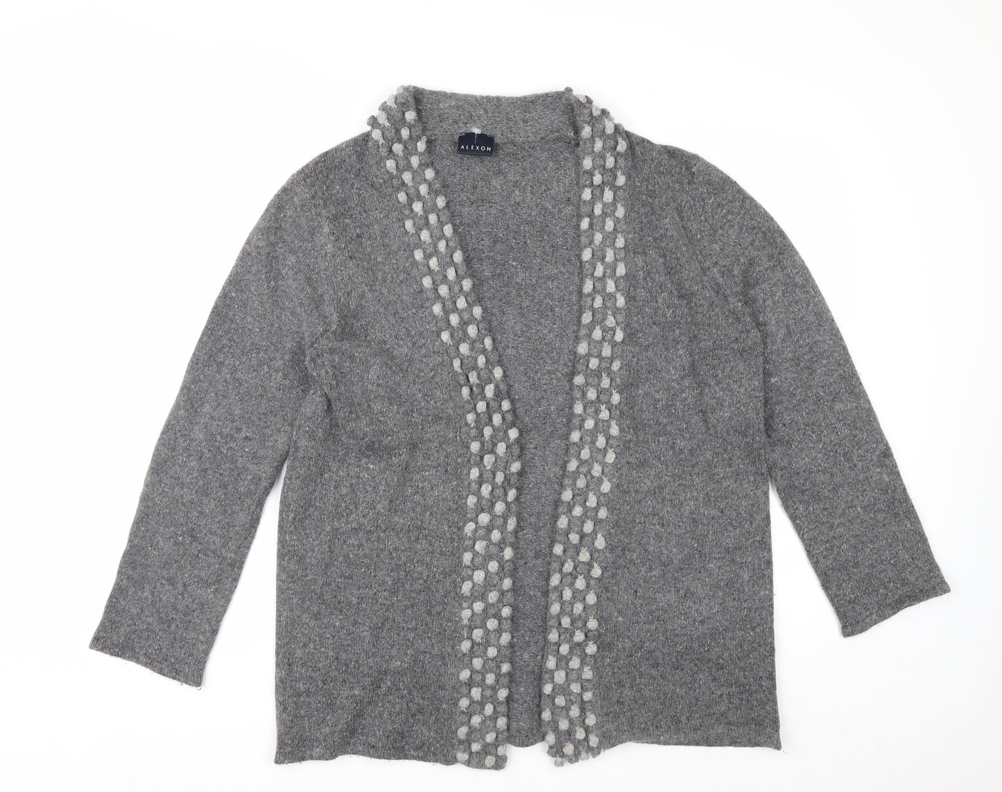 Alexon Women’s Grey Silk Angora Knit Cardigan Size 12