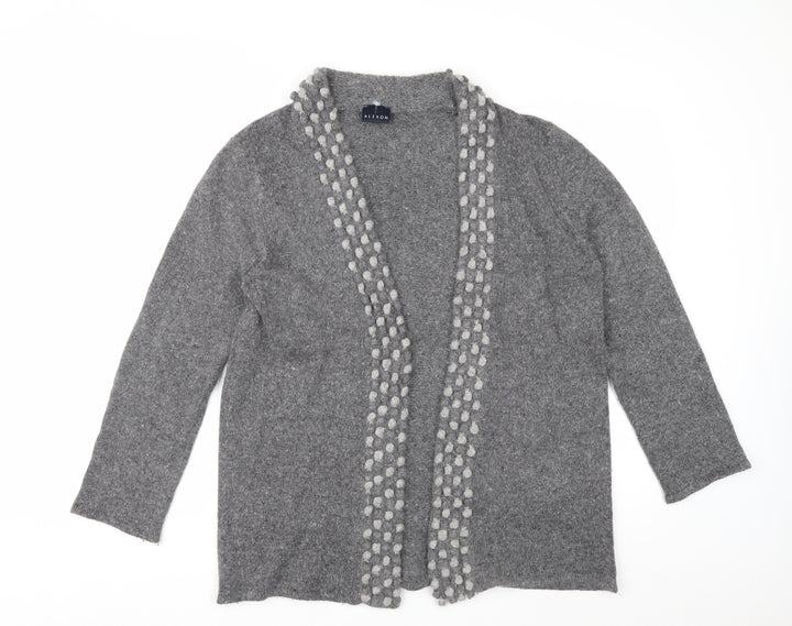 Alexon Women’s Grey Silk Angora Knit Cardigan Size 12