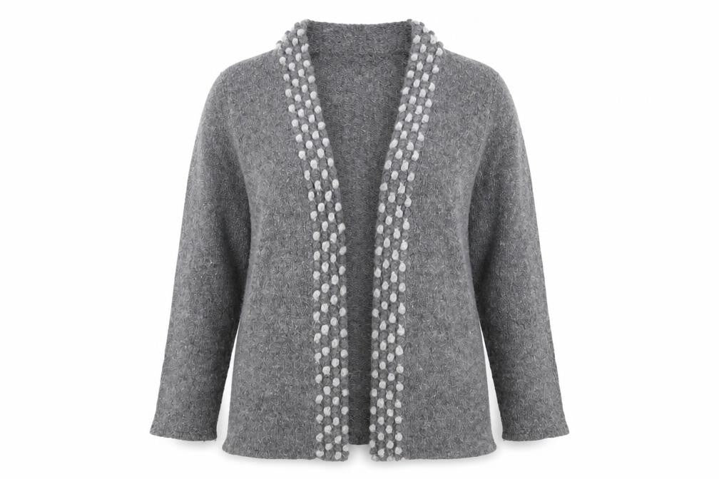 Alexon Women’s Grey Silk Angora Knit Cardigan Size 12