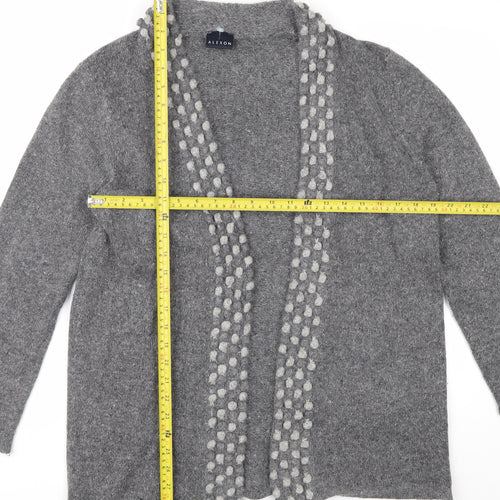 Alexon Women’s Grey Silk Angora Knit Cardigan Size 12