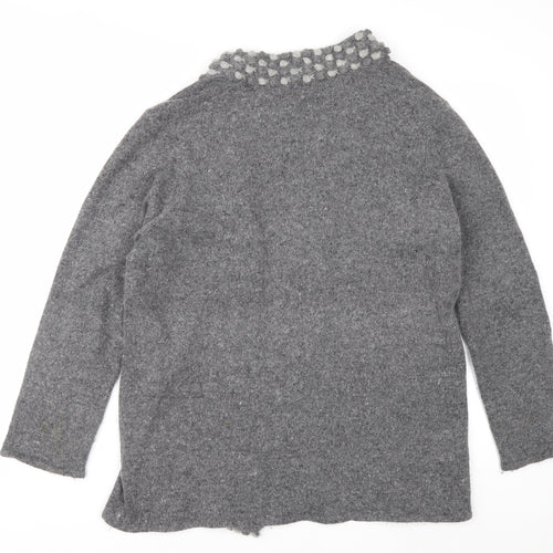 Alexon Women’s Grey Silk Angora Knit Cardigan Size 12