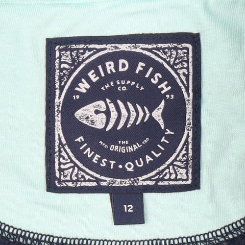 Weird Fish Women's Blue Full Zip Fleece Jacket Size 12