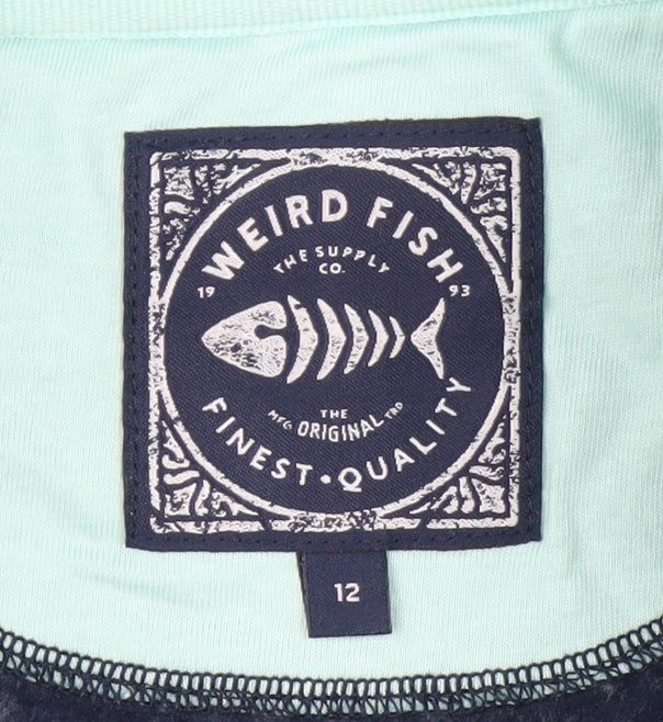 Weird Fish Women's Blue Full Zip Fleece Jacket Size 12
