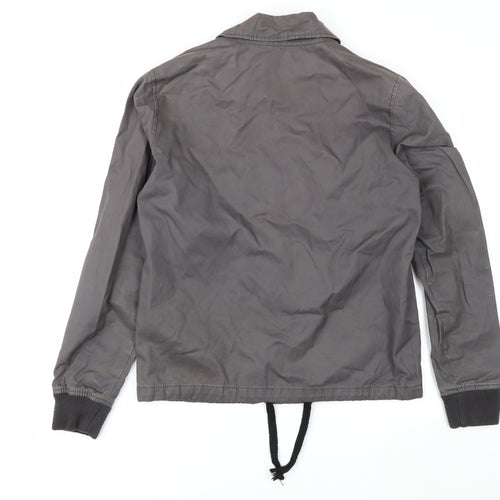 Topman Men's Grey Cotton Coach Jacket Small Button Up Casual