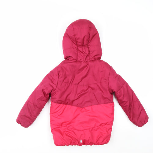 Regatta Girls Pink Hooded Puffer Jacket 5-6 Years Winter Lined Coat