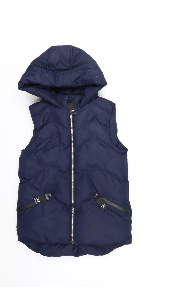 Tokyo Laundry Girls Blue Hooded Puffer Gilet Size 13 Years