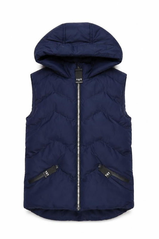 Tokyo Laundry Girls Blue Hooded Puffer Gilet Size 13 Years