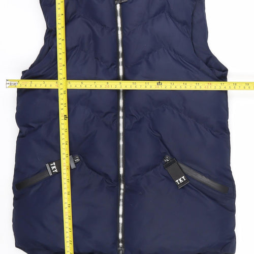 Tokyo Laundry Girls Blue Hooded Puffer Gilet Size 13 Years