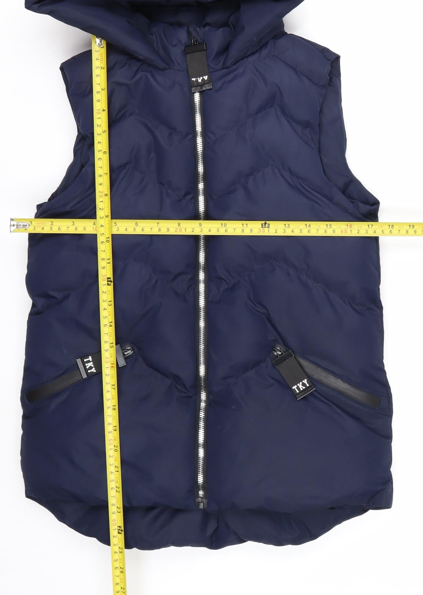 Tokyo Laundry Girls Blue Hooded Puffer Gilet Size 13 Years