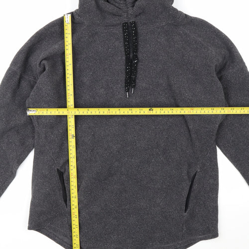 Marks and Spencer Women Grey Hooded Pullover Hoodie XS Fleece Polyester Warm Top