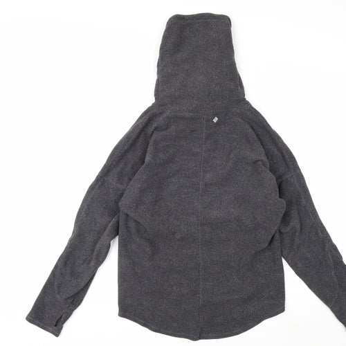 Marks and Spencer Women Grey Hooded Pullover Hoodie XS Fleece Polyester Warm Top
