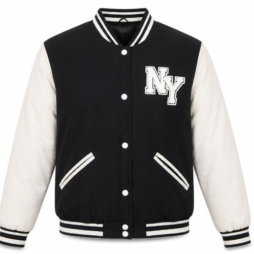 Primark Boys Black Varsity Jacket 14-15 Years NY Logo Button Up