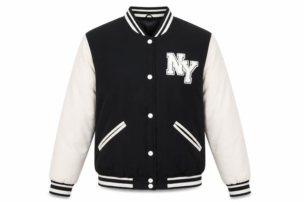 Primark Boys Black Varsity Jacket 14-15 Years NY Logo Button Up
