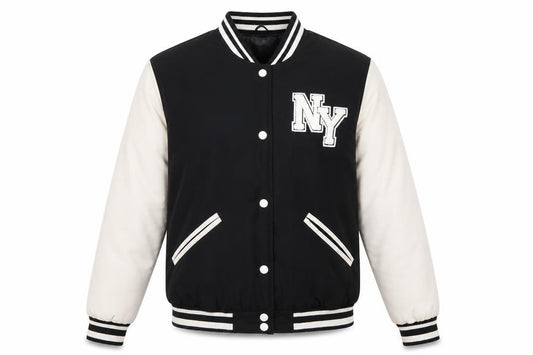 Primark Boys Black Varsity Jacket 14-15 Years NY Logo Button Up
