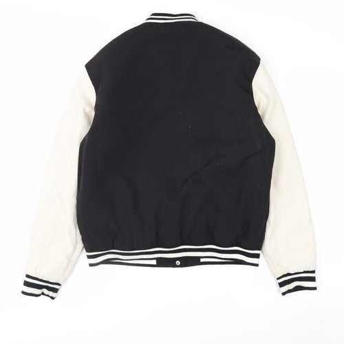 Primark Boys Black Varsity Jacket 14-15 Years NY Logo Button Up