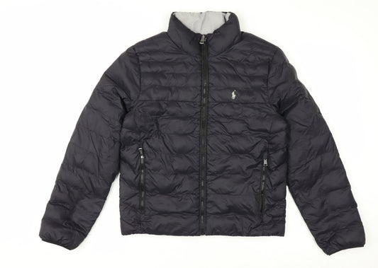 Ralph Lauren Boys Black Puffer Jacket L (14-16 Years) Nylon Full Zip