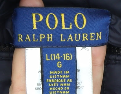 Ralph Lauren Boys Black Puffer Jacket L (14-16 Years) Nylon Full Zip