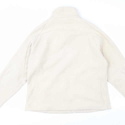 Ethel Austin Women Beige Fleece Full Zip Jacket Size L
