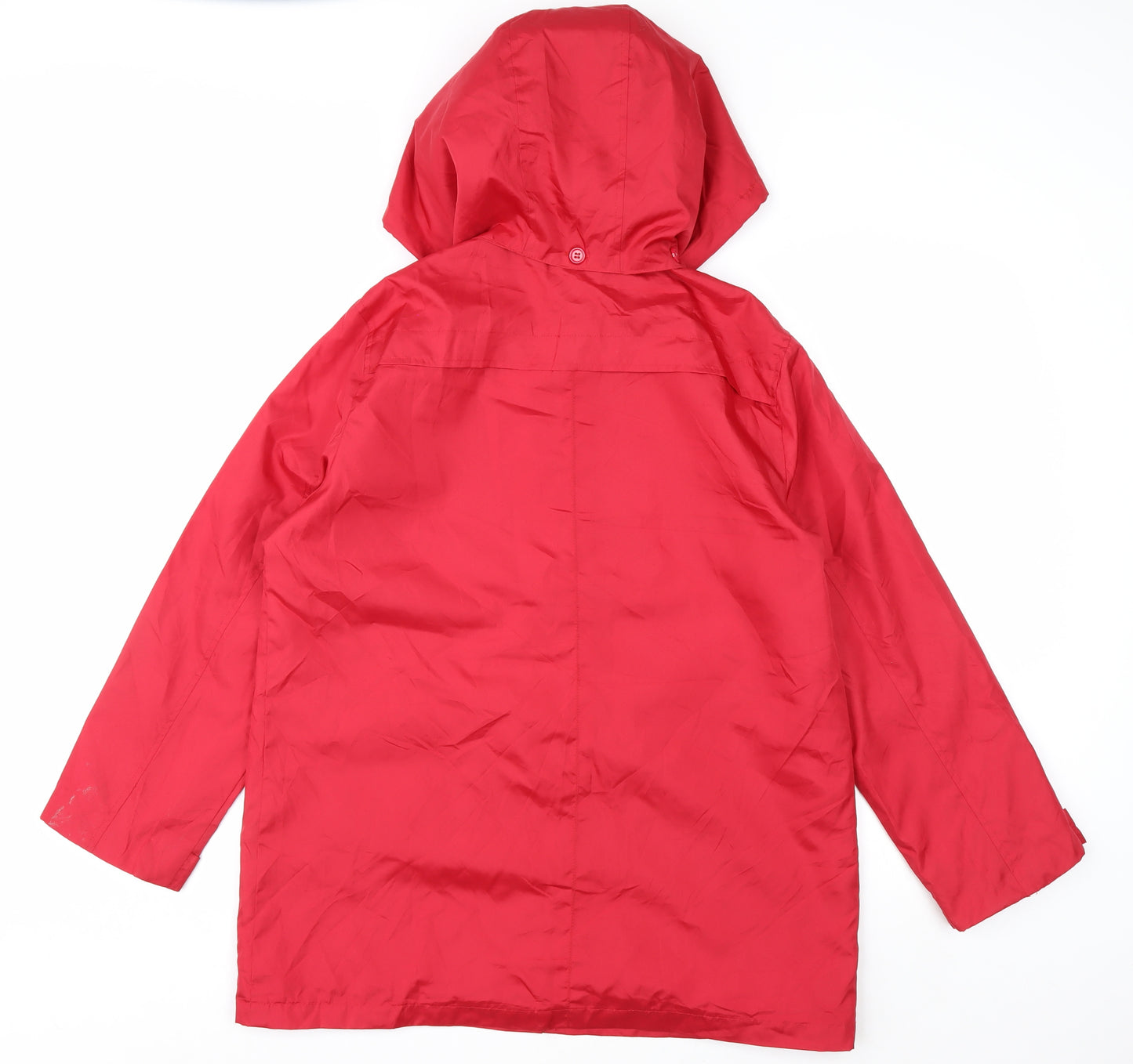 Tudor Court Womens Red Hooded Rain Coat Jacket Size M