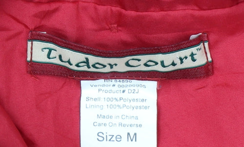 Tudor Court Womens Red Hooded Rain Coat Jacket Size M