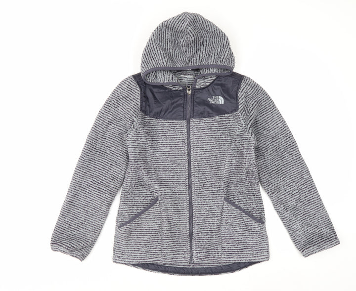 The North Face Girls Grey Hooded Fleece Jacket Size 14-15 Years
