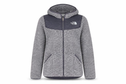 The North Face Girls Grey Hooded Fleece Jacket Size 14-15 Years