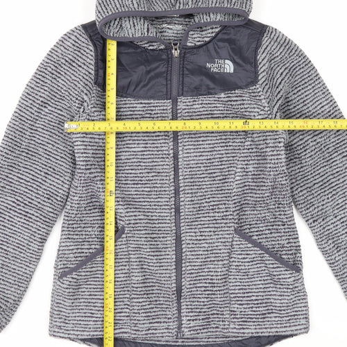 The North Face Girls Grey Hooded Fleece Jacket Size 14-15 Years