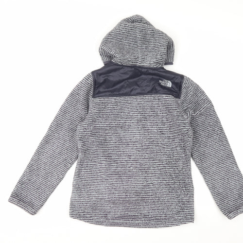 The North Face Girls Grey Hooded Fleece Jacket Size 14-15 Years