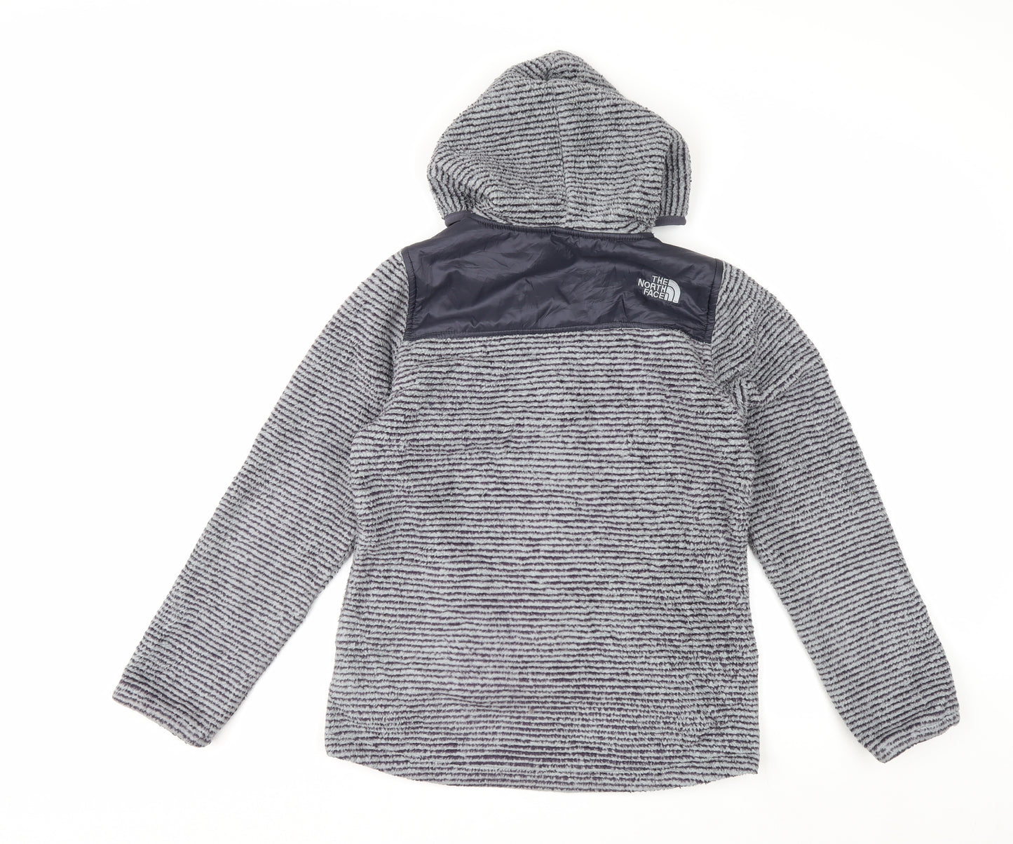 The North Face Girls Grey Hooded Fleece Jacket Size 14-15 Years