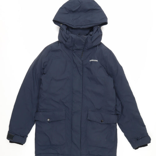 Didriksons Boys Blue Waterproof Parka Coat 12 Years Hooded Insulated
