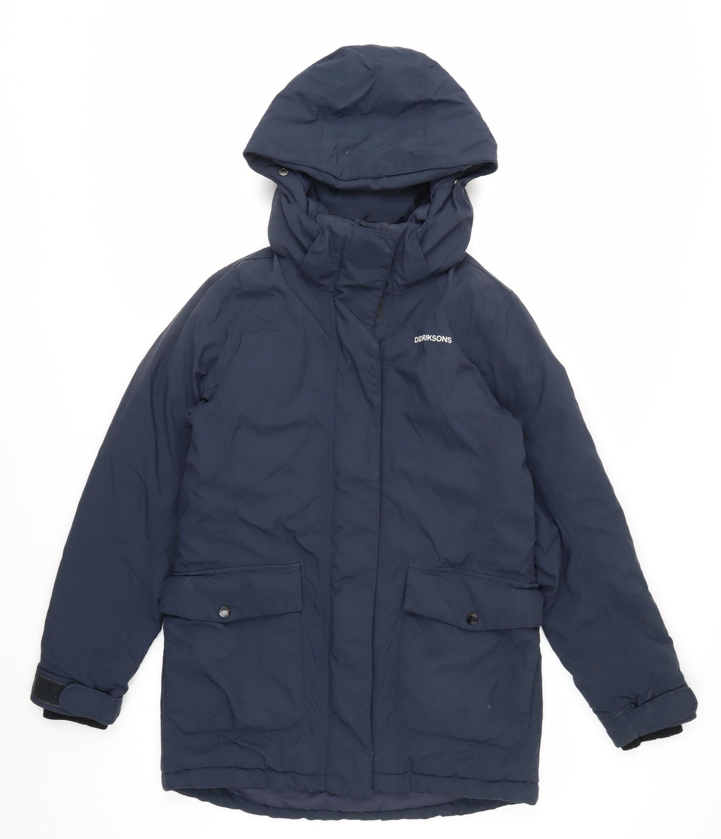 Didriksons Boys Blue Waterproof Parka Coat 12 Years Hooded Insulated