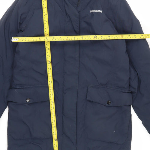 Didriksons Boys Blue Waterproof Parka Coat 12 Years Hooded Insulated