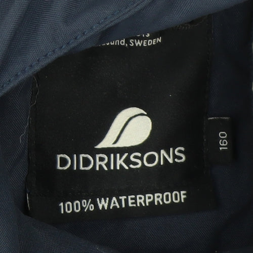 Didriksons Boys Blue Waterproof Parka Coat 12 Years Hooded Insulated