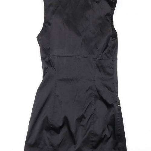 bebe Women’s Black XS Asymmetric Zip Sleeveless Mini Dress