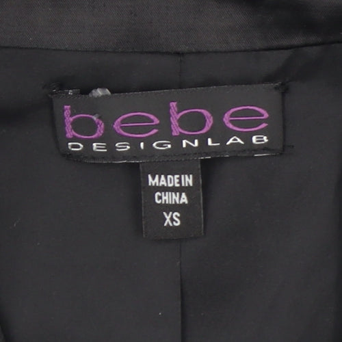 bebe Women’s Black XS Asymmetric Zip Sleeveless Mini Dress