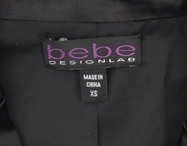 bebe Women’s Black XS Asymmetric Zip Sleeveless Mini Dress