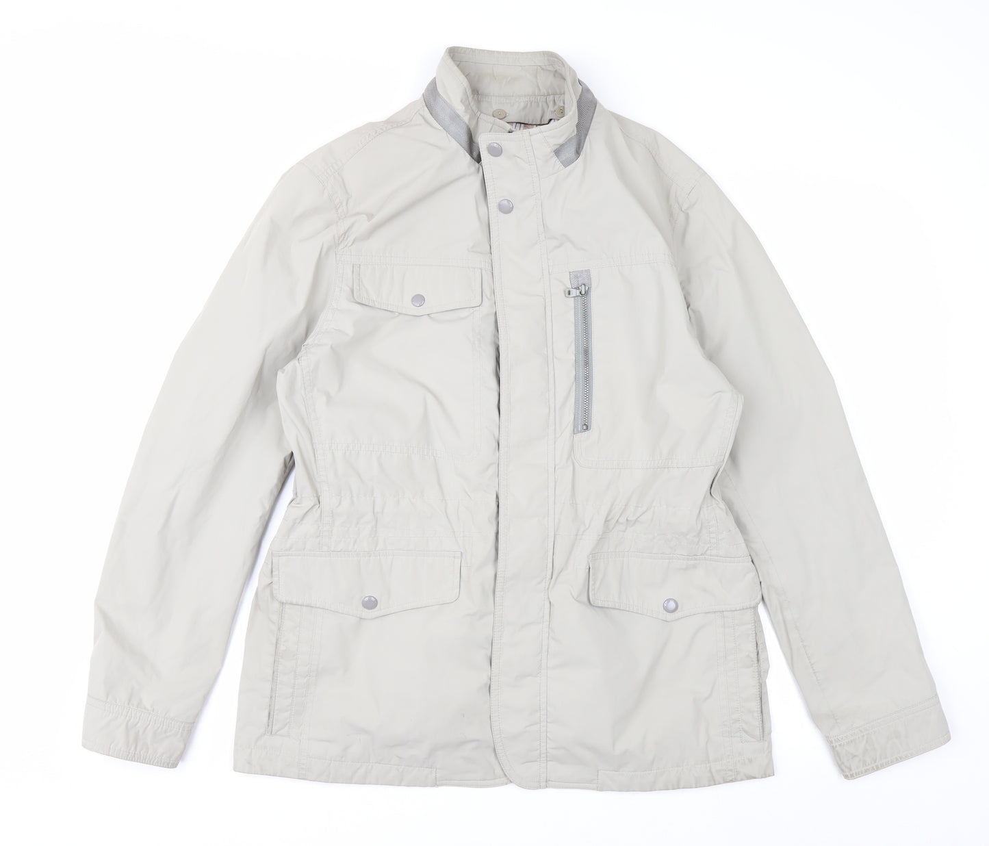 OLZEN Women’s Beige L Parka Jacket with Zip Pockets