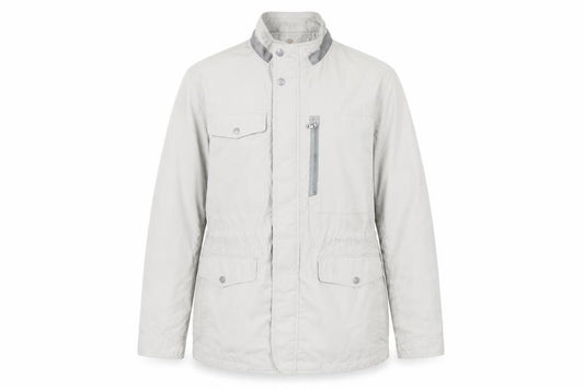Front view of OLZEN Women’s Beige L Parka Jacket with Zip Pockets
