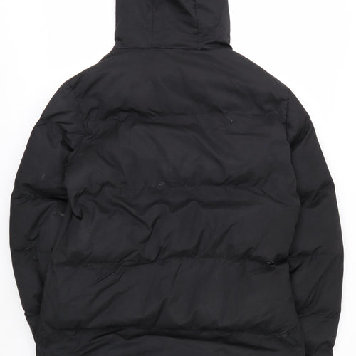 Religion Men’s Black Long Hooded Puffer Coat L Winter Insulated Jacket