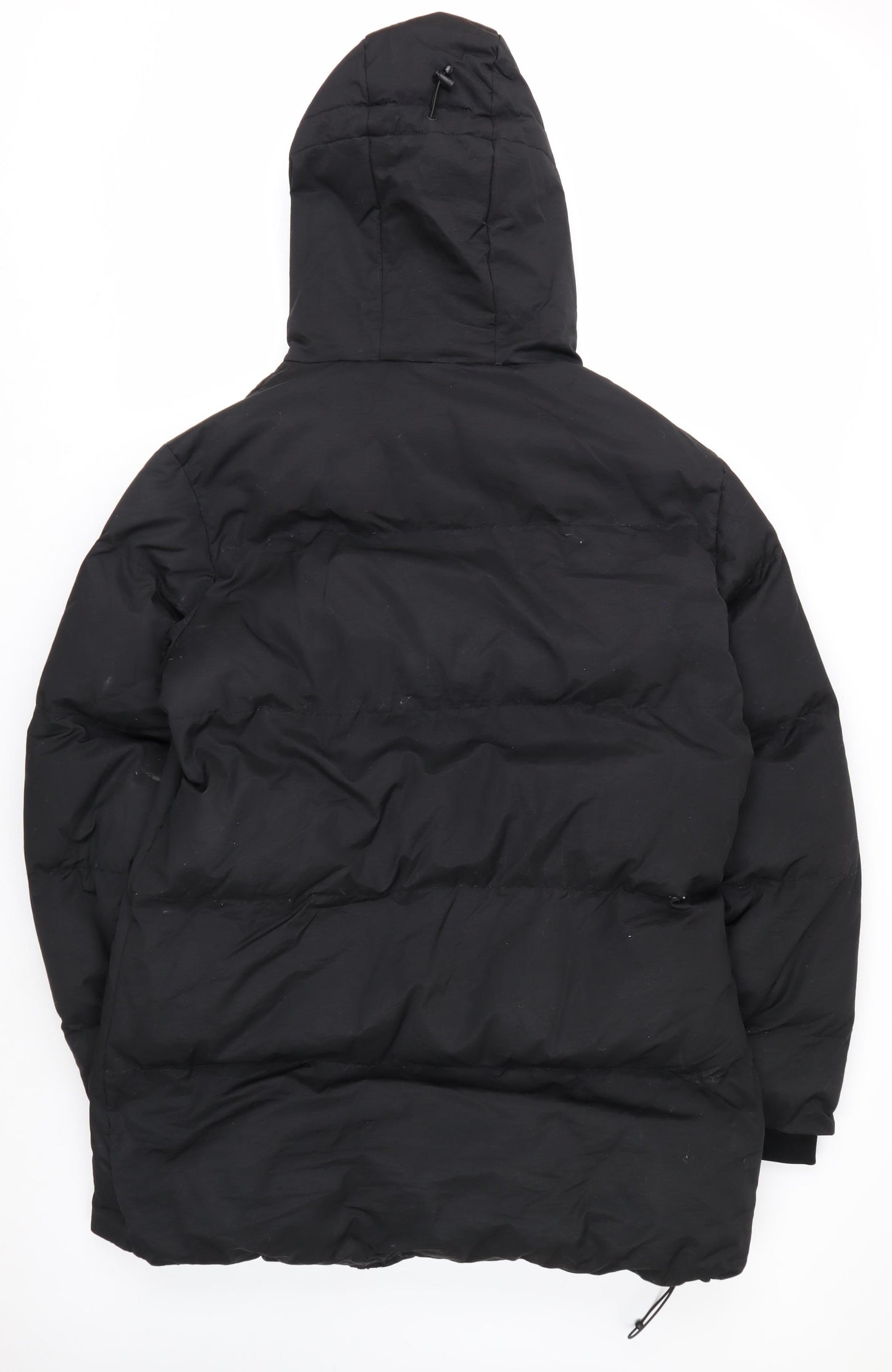 Religion Men’s Black Long Hooded Puffer Coat L Winter Insulated Jacket