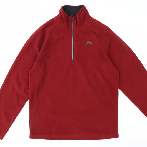 Trespass Men's Red Fleece 1/2 Zip Pullover Sweatshirt Size M