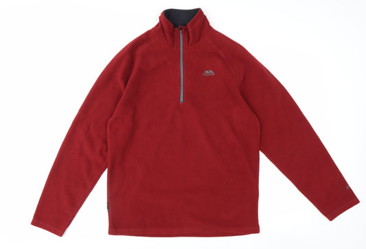 Trespass Men's Red Fleece 1/2 Zip Pullover Sweatshirt Size M