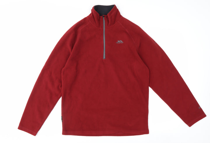 Trespass Men's Red Fleece 1/2 Zip Pullover Sweatshirt Size M