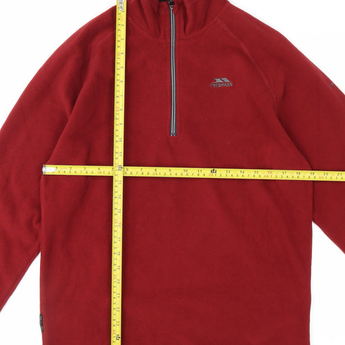 Trespass Men's Red Fleece 1/2 Zip Pullover Sweatshirt Size M