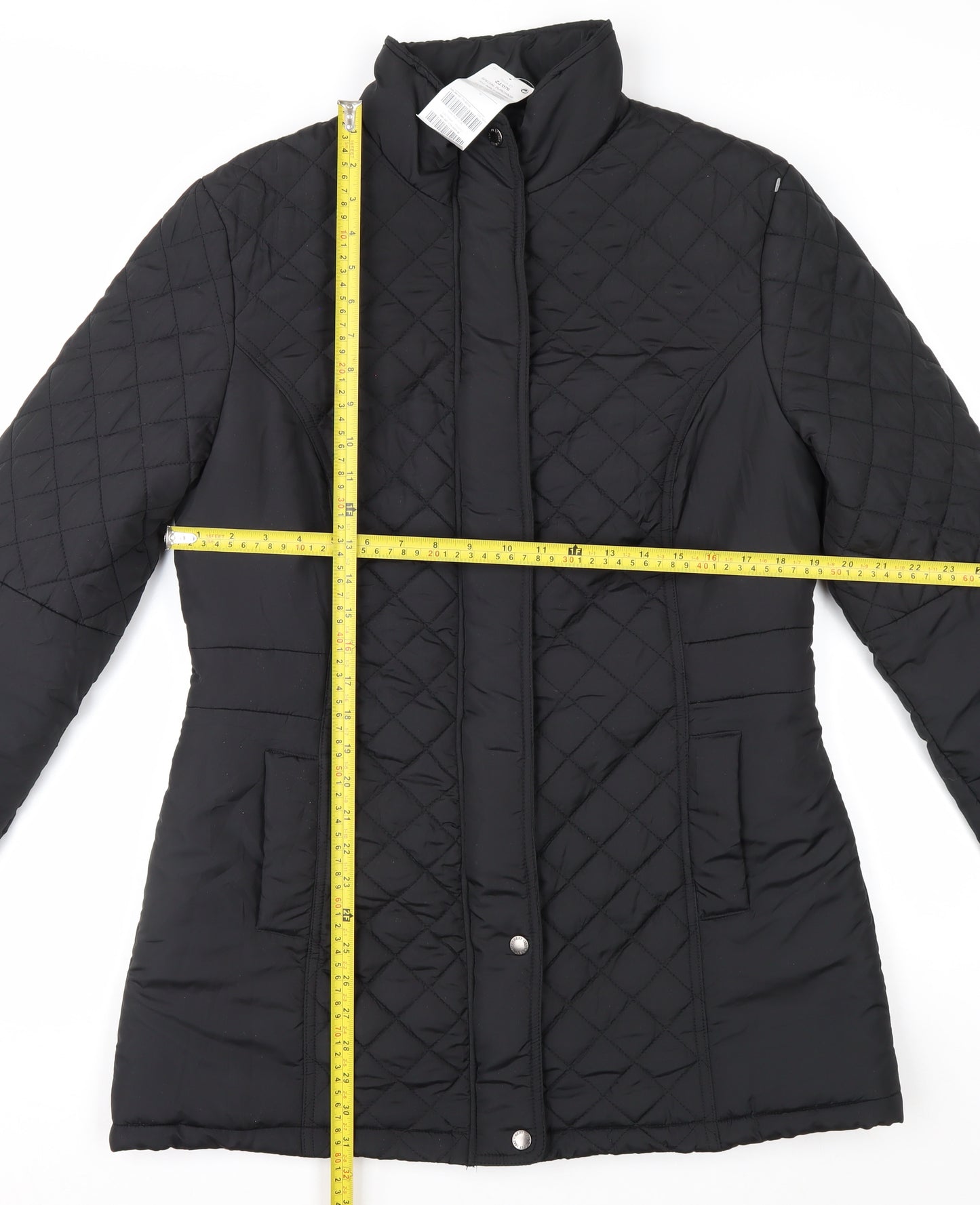 Next Women's Black Quilted Mid-Length Coat Size 16 Regular