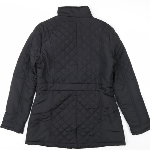 Next Women's Black Quilted Mid-Length Coat Size 16 Regular