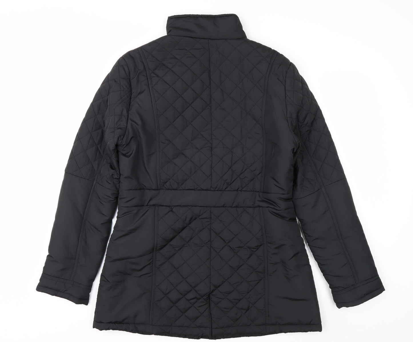 Next Women's Black Quilted Mid-Length Coat Size 16 Regular